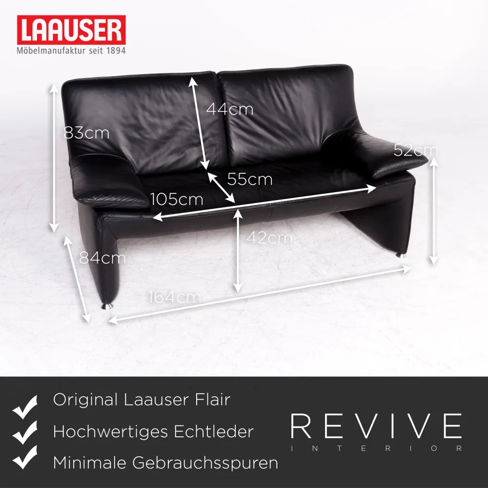 Laauser Flair Designer Leder Sofa Sessel Garnitur Echtleder Zweisitzer Dreisitzer Couch #8762