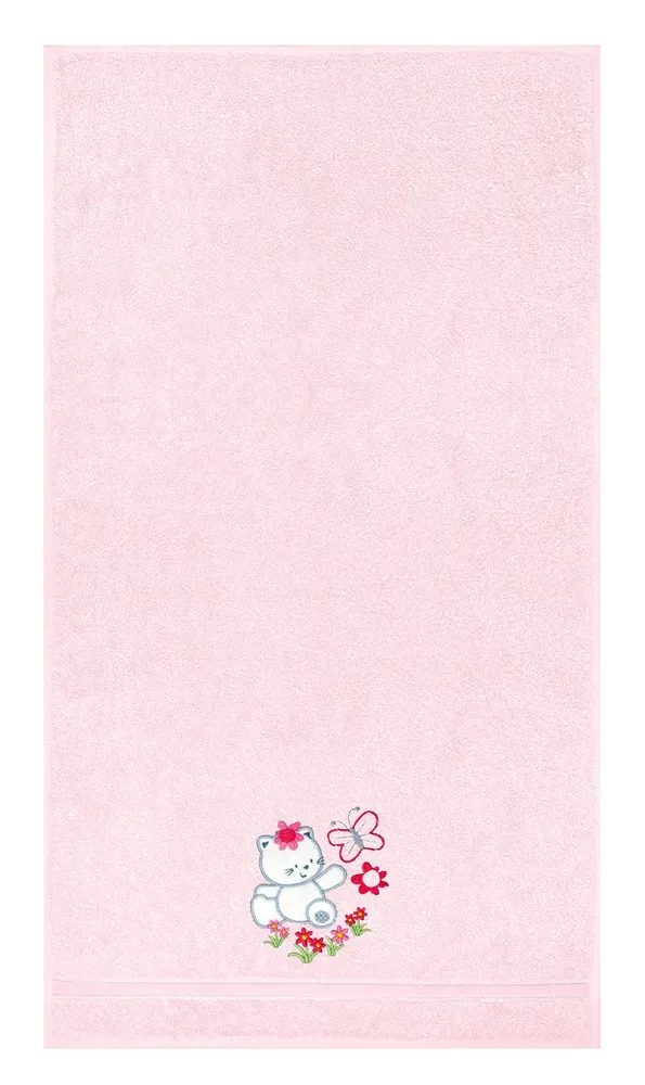 3er Set Baby Geschenkset für Mädchen und Jungen bestickt mit Katze - Rosa