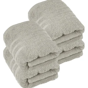 4er Handtücher Set 50x100 cm Baumwolle Grau - Kiesel