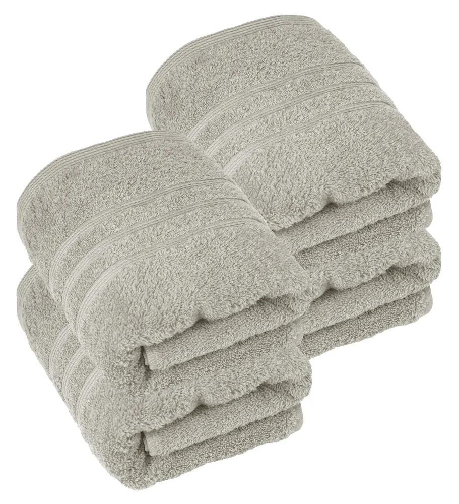 4er Handtücher Set 50x100 cm Baumwolle Grau - Kiesel