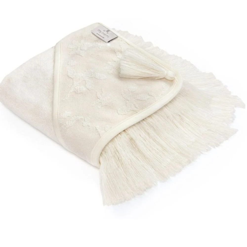 Babyhandtuch aus Bambus Creme- Boho Leaves