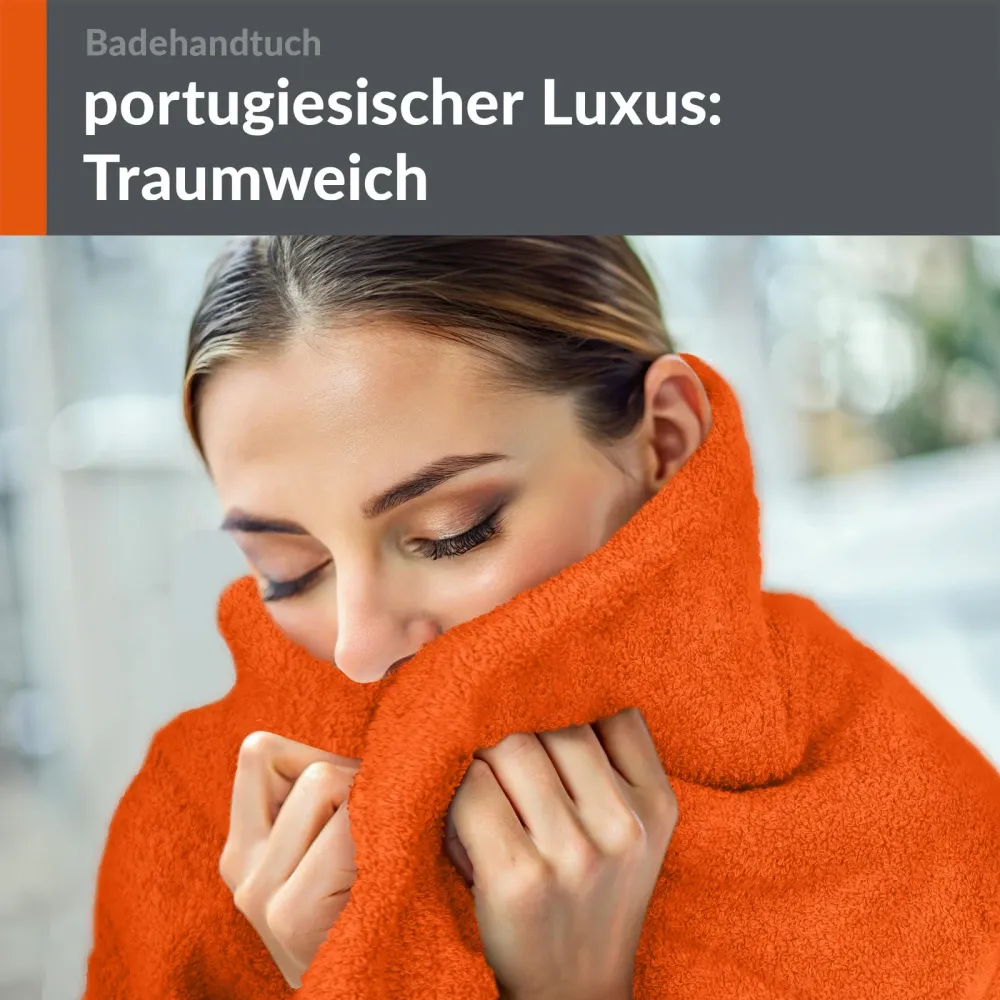 Badetuch 100x150 cm Orange - Blutorange