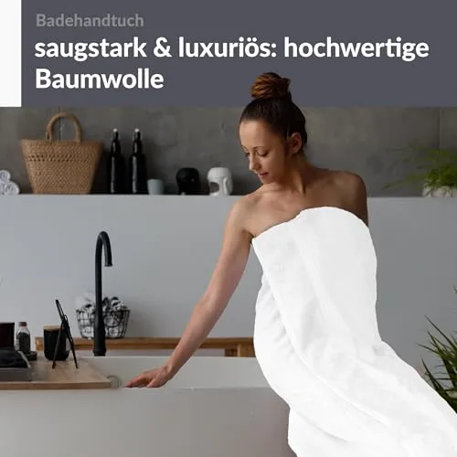 Badetuch 100x150 cm Weiß
