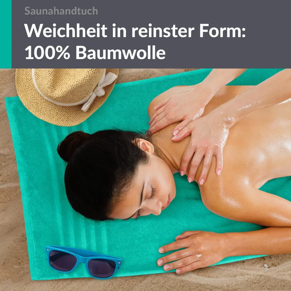 Badetuch groß 100x200 cm Türkis - Meer
