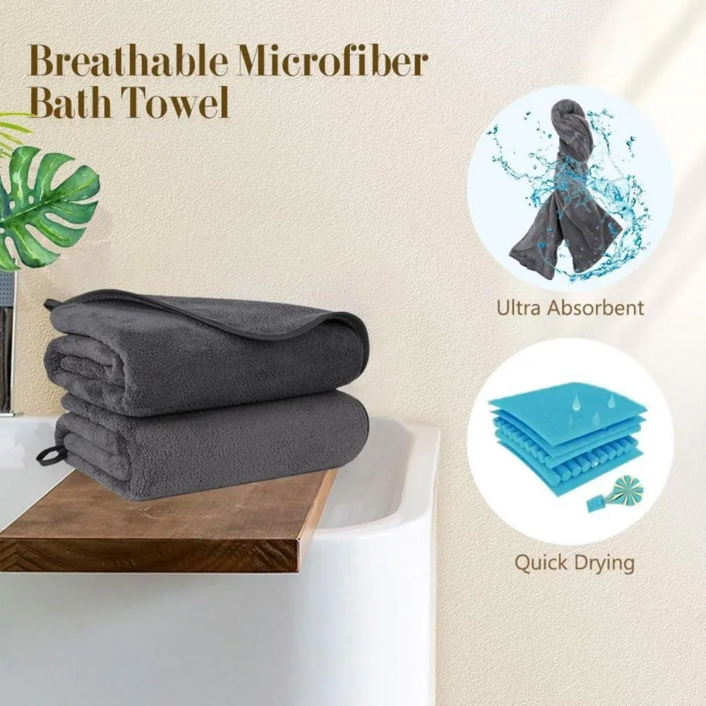 Badetuch-Set 2 Stück Hochsaugfähige Mikrofaser Handtücher