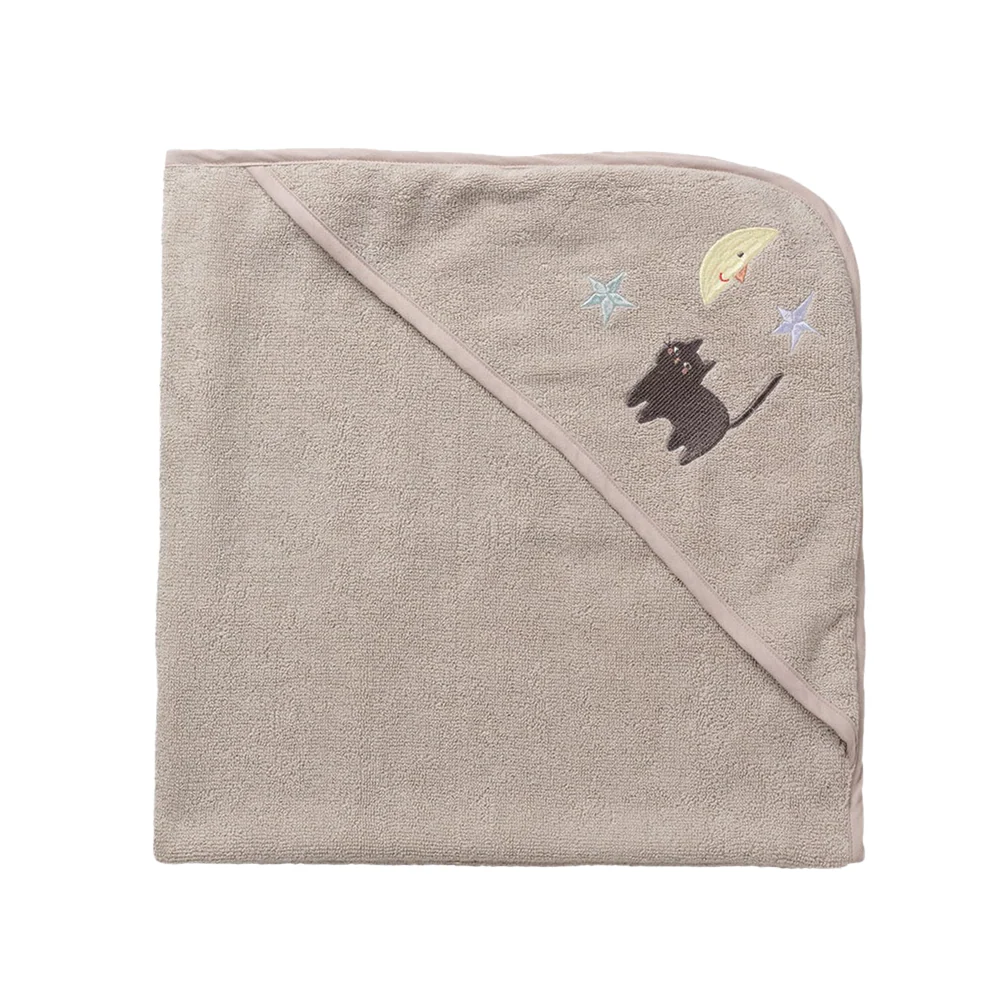 Dear April Baby Kapuzenbadetuch 'Petal' Moon Cat