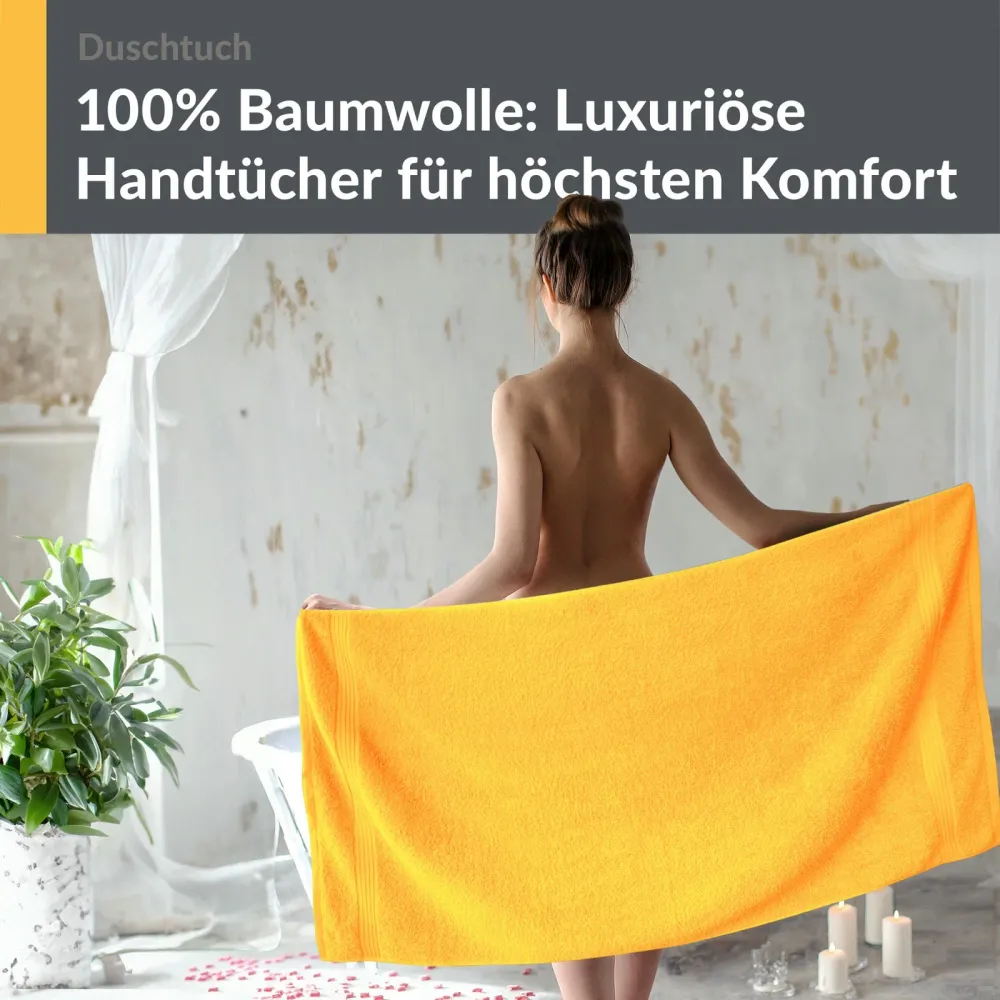 Duschtuch - Badetuch 70x140 cm Gelb - Aprikosen