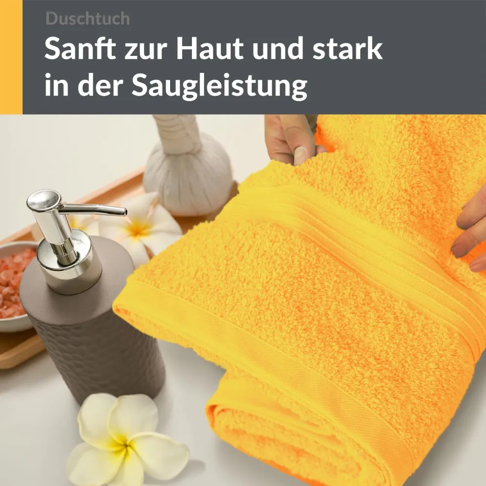 Duschtuch - Badetuch 70x140 cm Gelb - Aprikosen