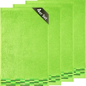 Gäste Handtuchset 30x50 cm Grün - Apfel, Lugano 4 Stück kleine Handtücher