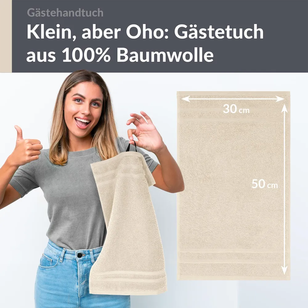 Gästehandtücher 30x50 cm Natur