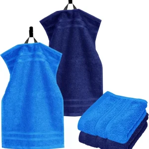 Gästehandtücher Set zweifarbig 30x50 cm 4 Stück Marine - Capri
