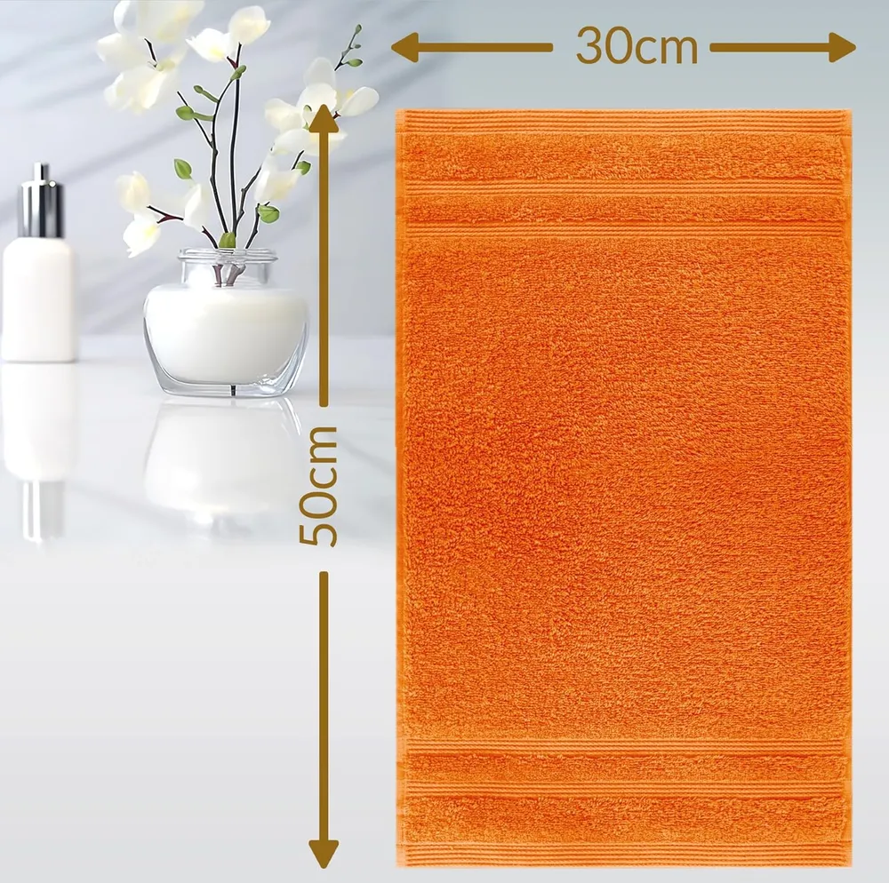 Gästehandtücher Set zweifarbig 30x50 cm 4 Stück Orange - Grau