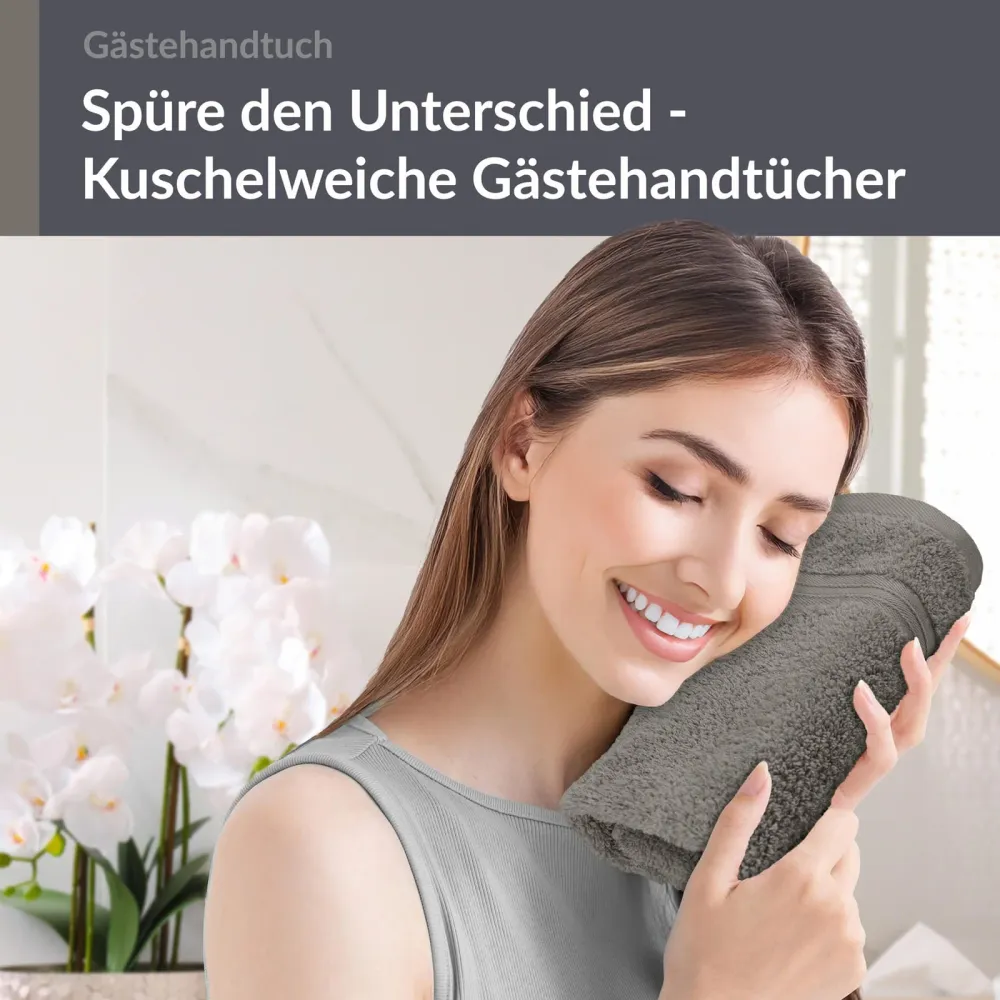 Gästehandtuch 30x50 cm Grau - Dunkel
