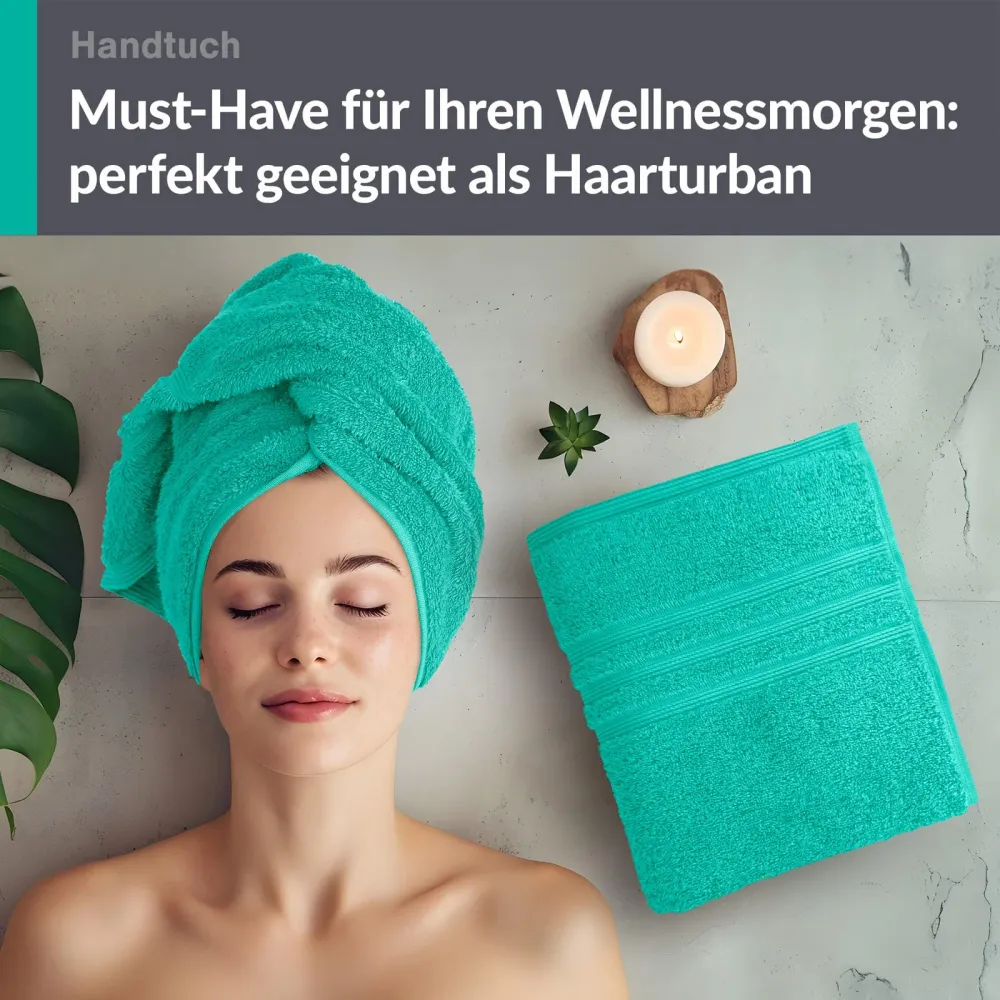 Handtuch 50x100 cm 2er Set Türkis - Meer