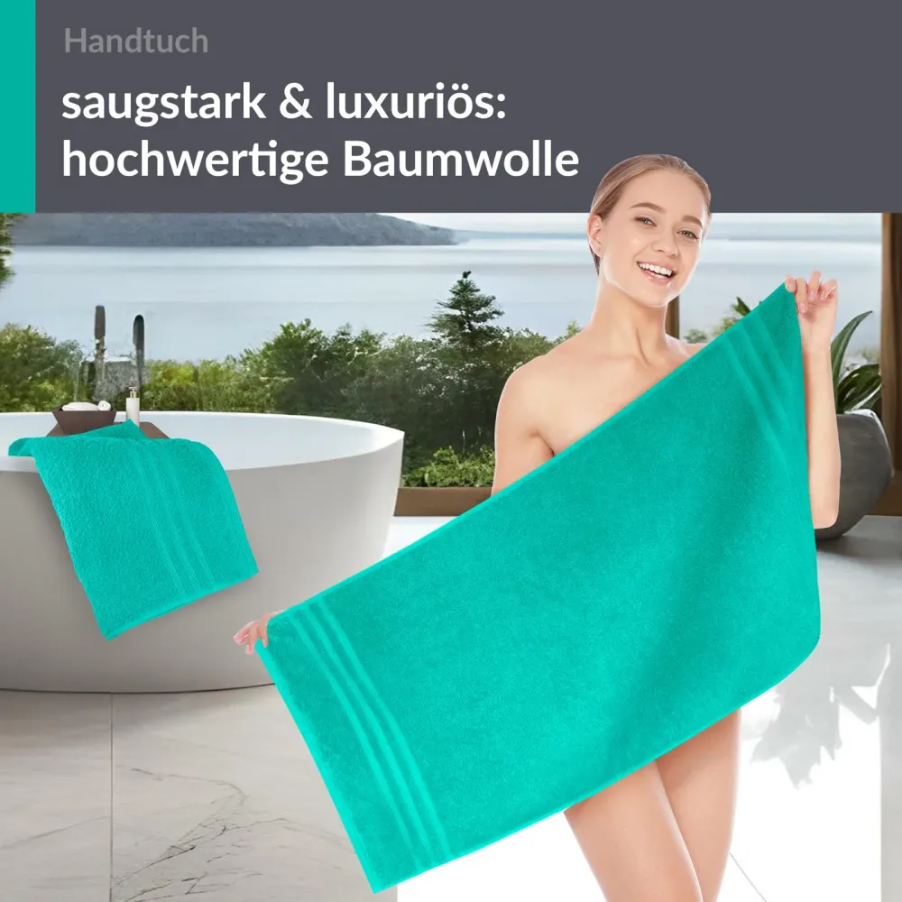 Handtuch 50x100 cm 2er Set Türkis - Meer