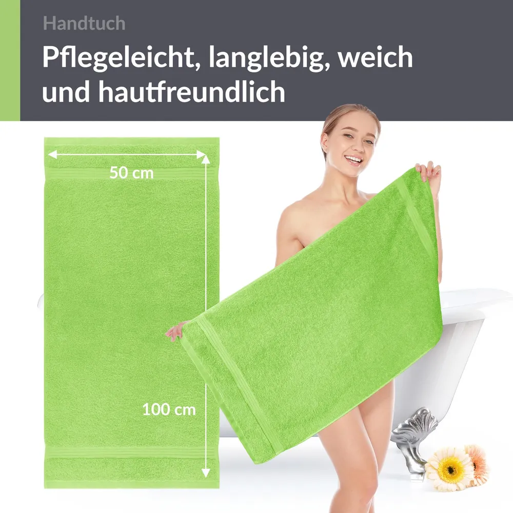 Handtuch Set 50x100 cm 2 Stück Grün - Apfel