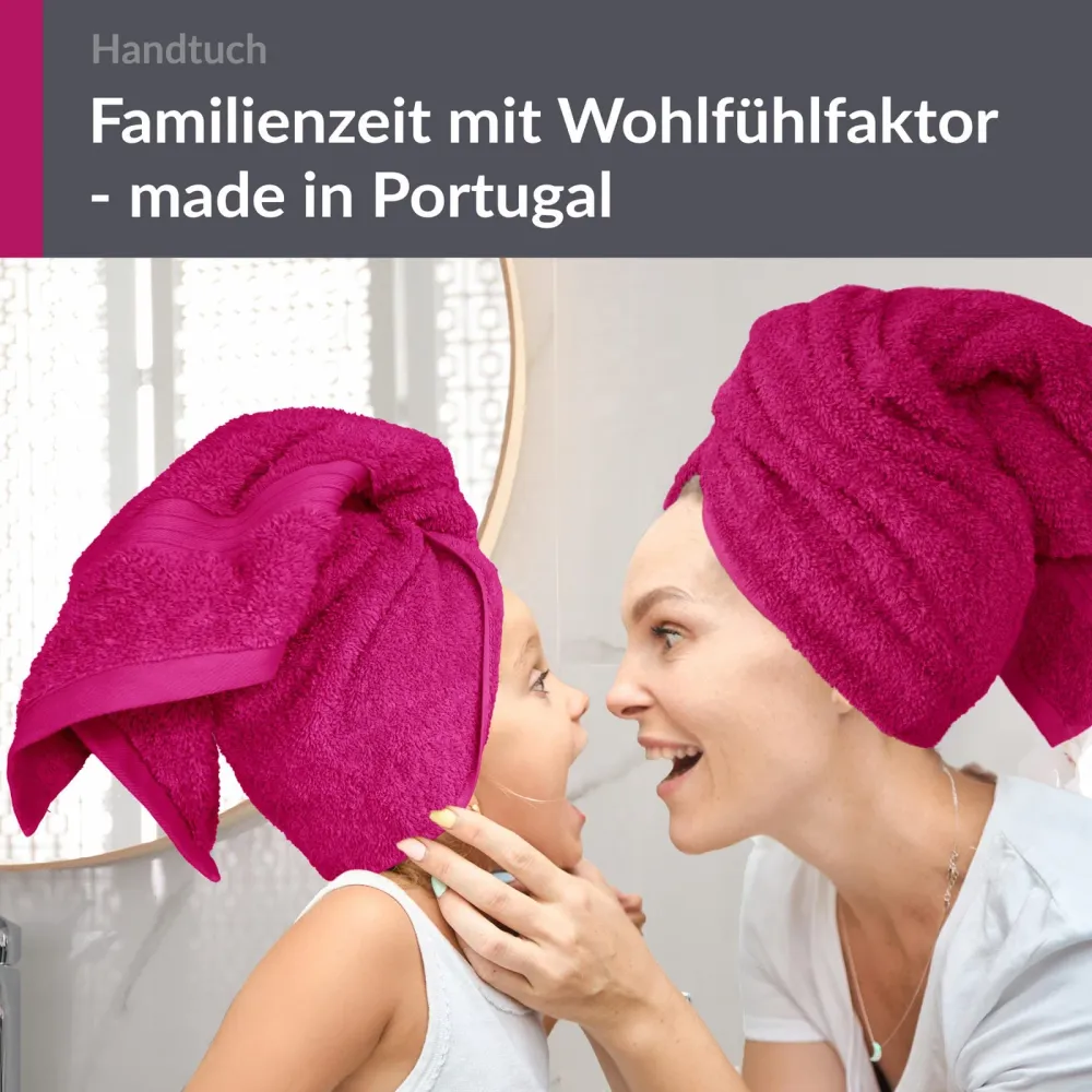 Handtuch Set 50x100 cm 2 Stück Pink - Purpur