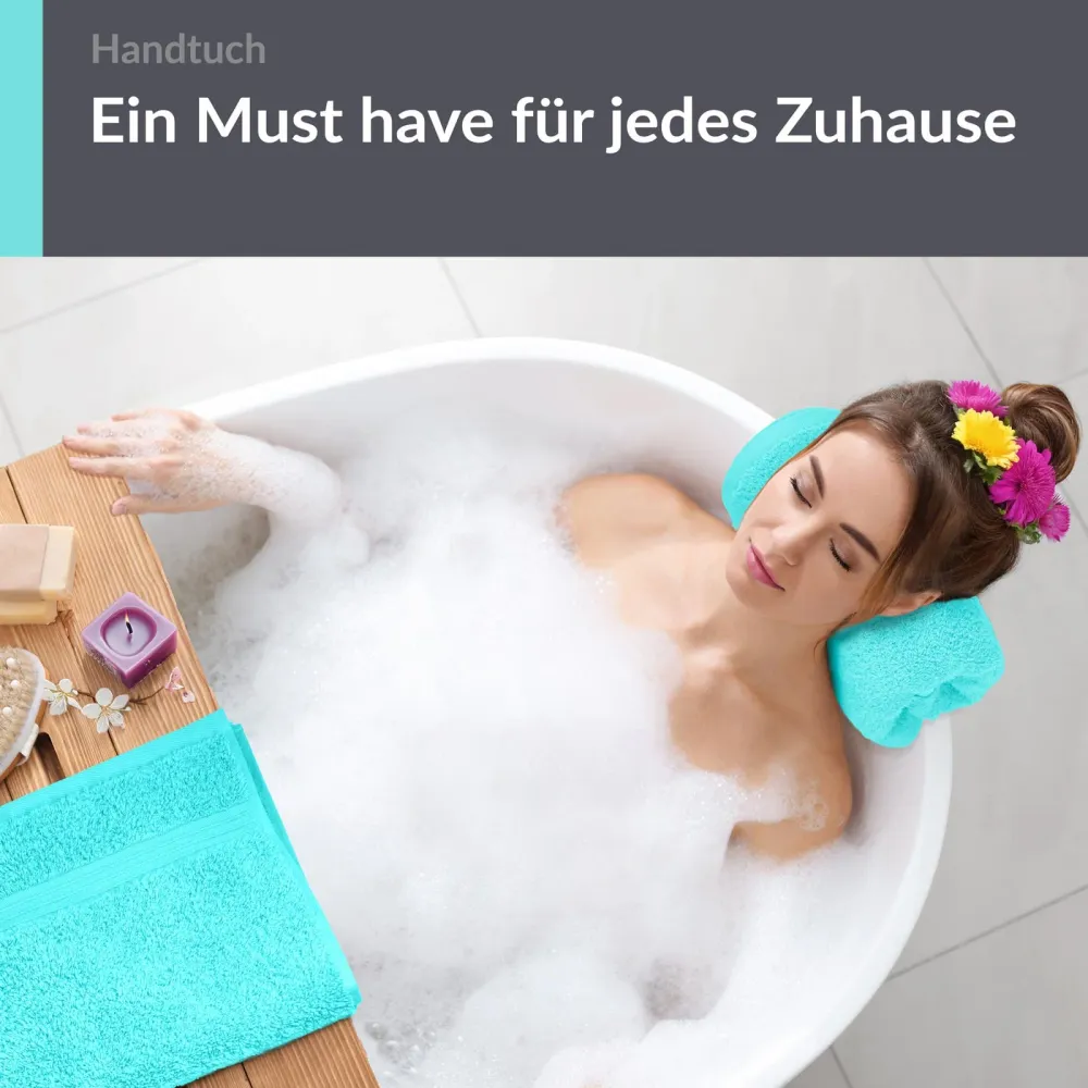 Handtuch Set 50x100 cm 2 Stück Türkis