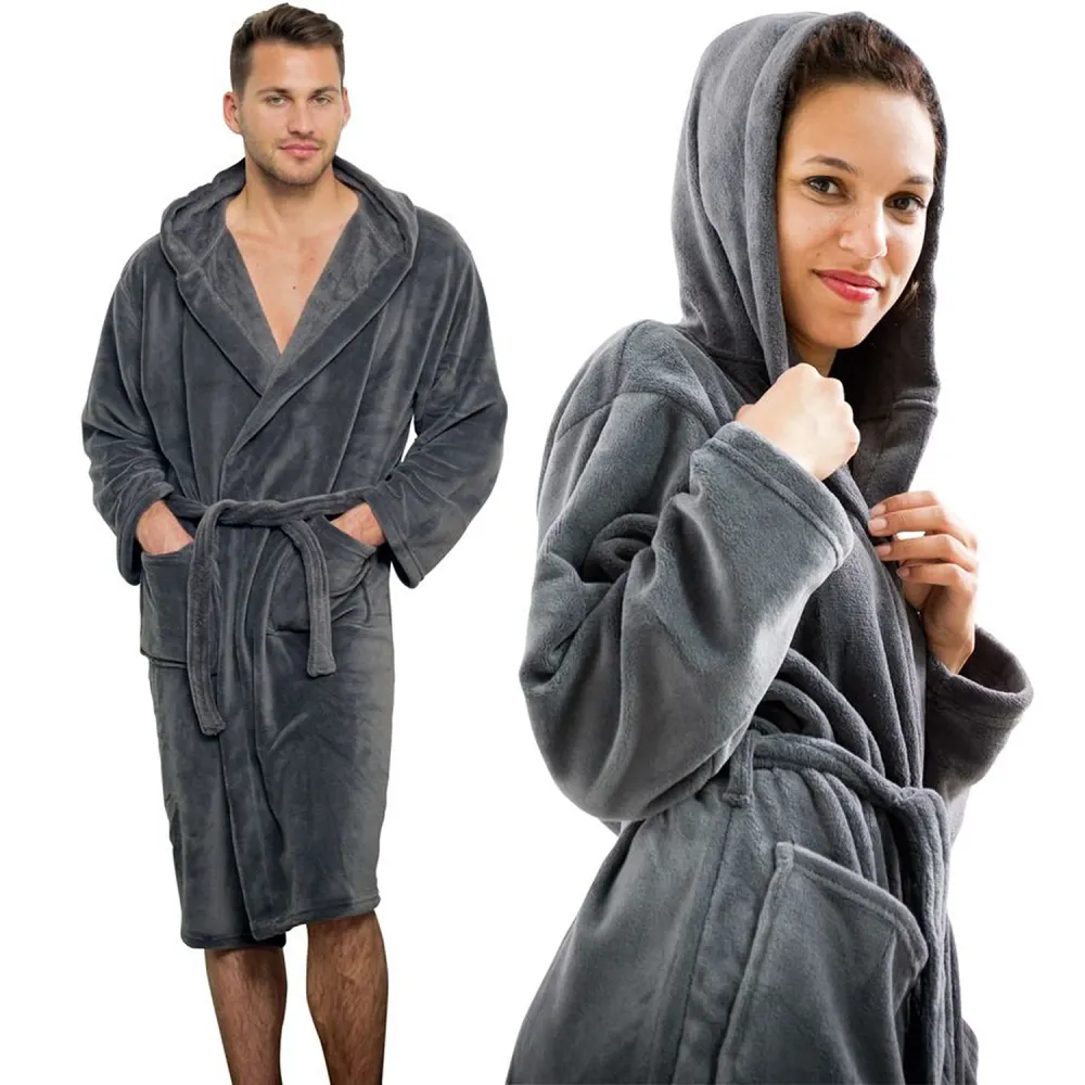 Henry's Bademantel Fleece anthrazit, grau