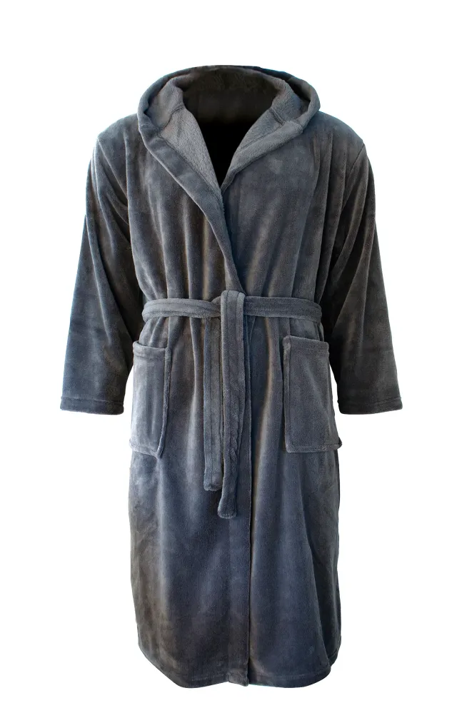 Henry's Bademantel Fleece anthrazit, grau