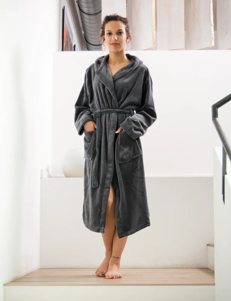 Henry's Bademantel Fleece anthrazit, grau