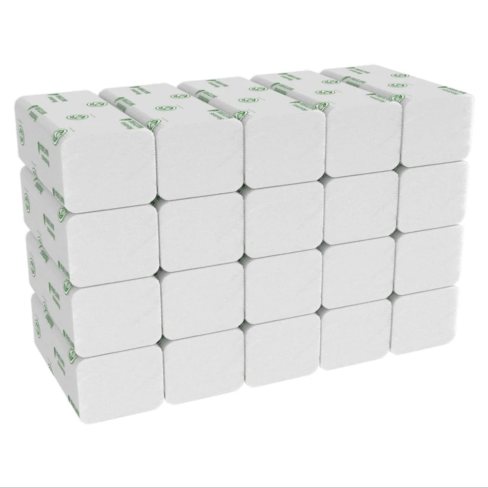 Hostess™ NATURA™ Handtücher - gefaltet / Weiß /Groß - 20 Clips x 84 Sheets | Karton (20 Päckchen)