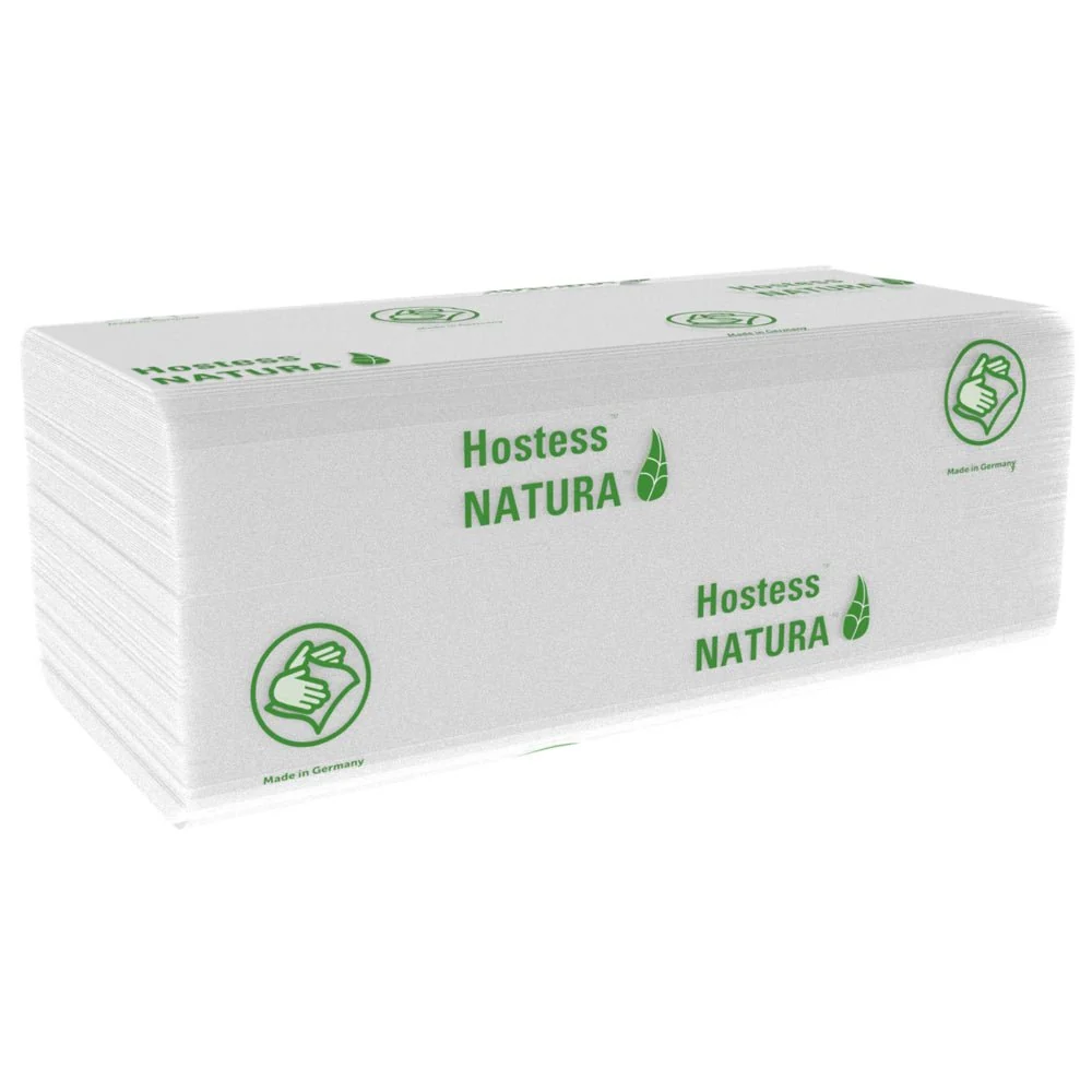 Hostess™ NATURA™ Handtücher - gefaltet / Weiß /Groß - 20 Clips x 84 Sheets | Karton (20 Päckchen)