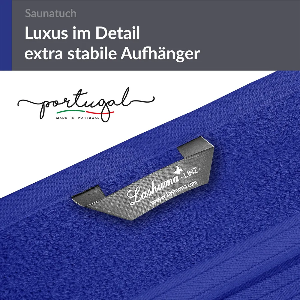 Saunahandtuch 100x200 cm extra groß Blau - Königs