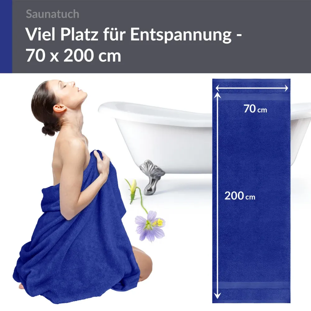 Saunahandtuch 70x200 cm Blau - Königs