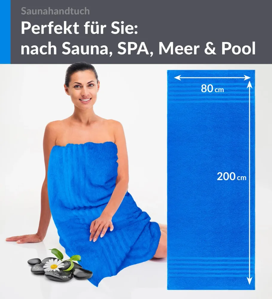 Saunahandtuch 80x200 cm Blau - Karibik