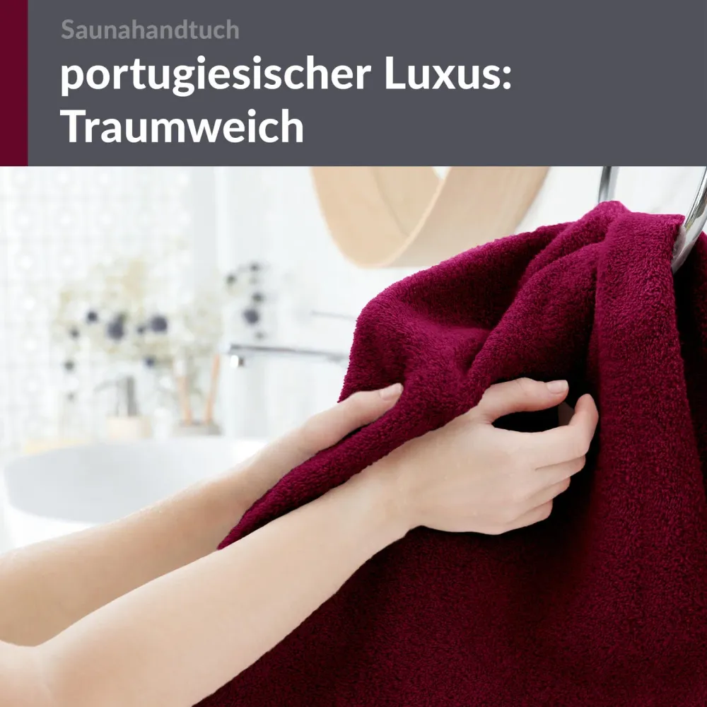 Saunahandtuch extra lang 80x220 cm Rot- Kirsch