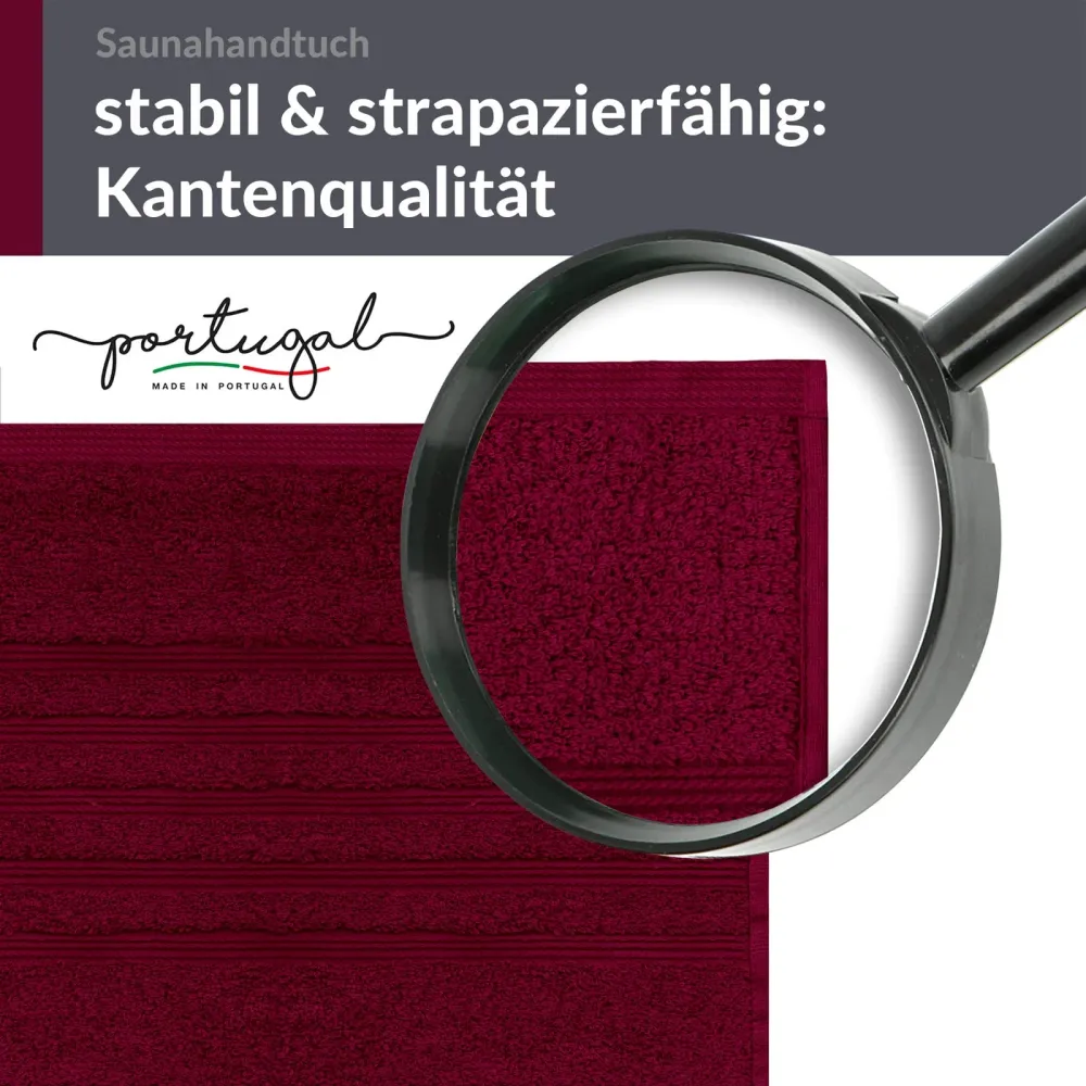 Saunahandtuch extra lang 80x220 cm Rot- Kirsch