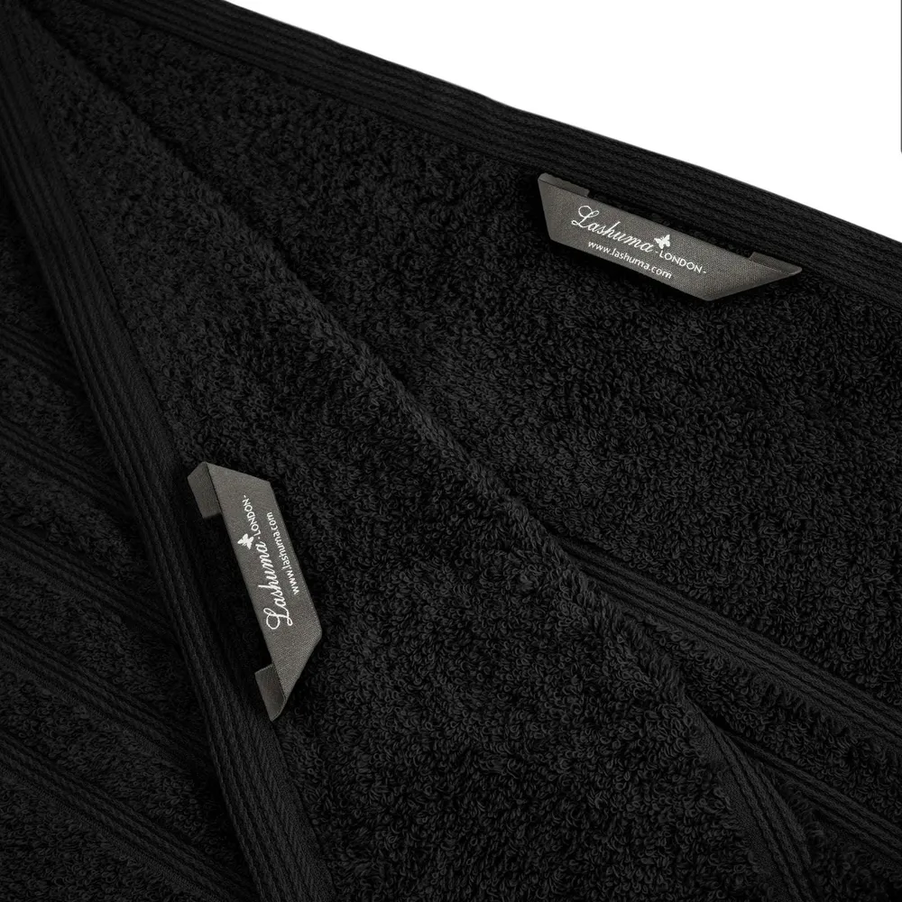 Saunahandtuch extra lang 80x220 cm Schwarz