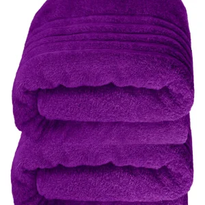 Saunahandtuch groß 80x200 cm 2er Set Lila - Aubergine