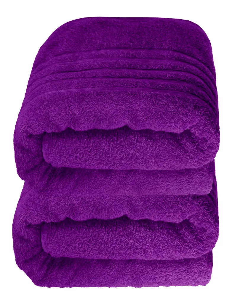 Saunahandtuch groß 80x200 cm 2er Set Lila - Aubergine
