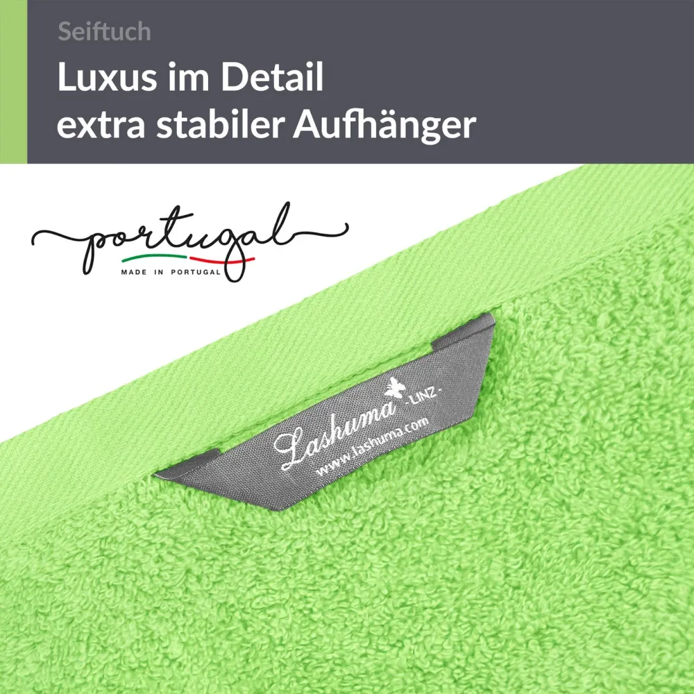 Seiftücher 30x30 cm, 6er Set Waschlappen Grün - Apfel