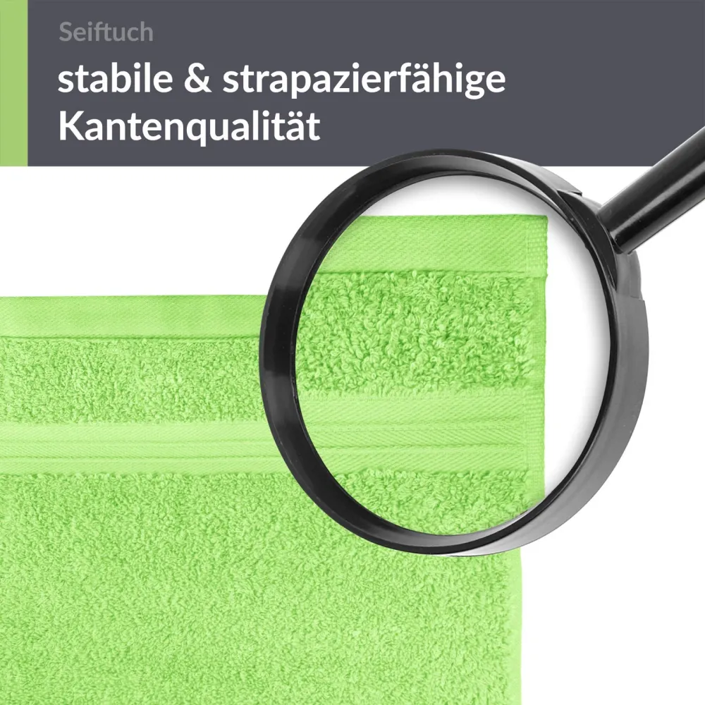 Seiftücher 30x30 cm, 6er Set Waschlappen Grün - Apfel
