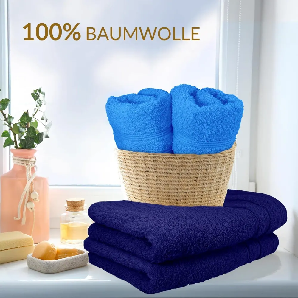 8 teiliges Frottee Handtuchset Marine - Capri