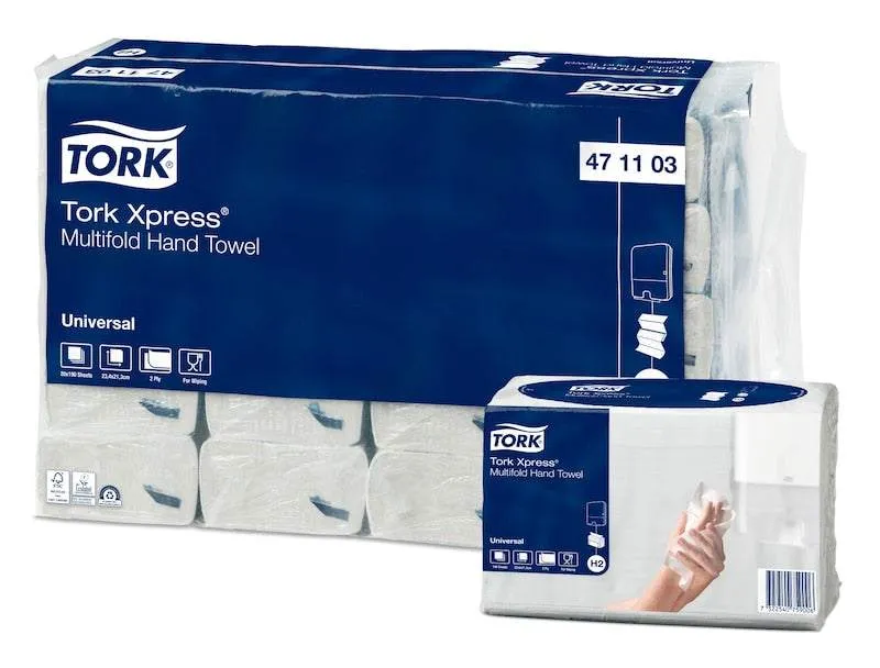 Tork Xpress Multifold Handtücher – Weiß, 2-lagig, 19,6x34cm