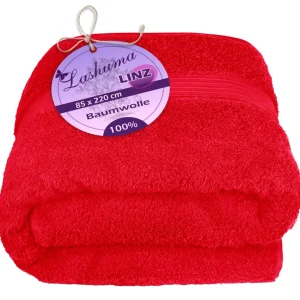 XXL Saunatuch extra lang 85x220 cm Rot - Scharlach
