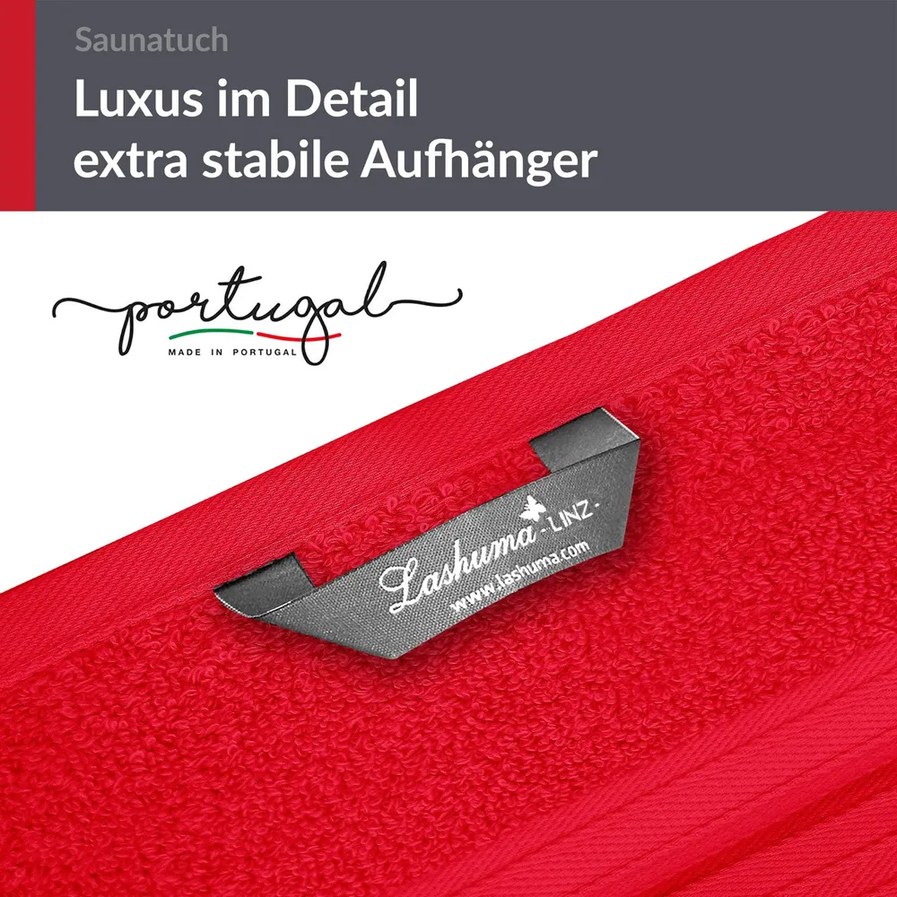 XXL Saunatuch extra lang 85x220 cm Rot - Scharlach