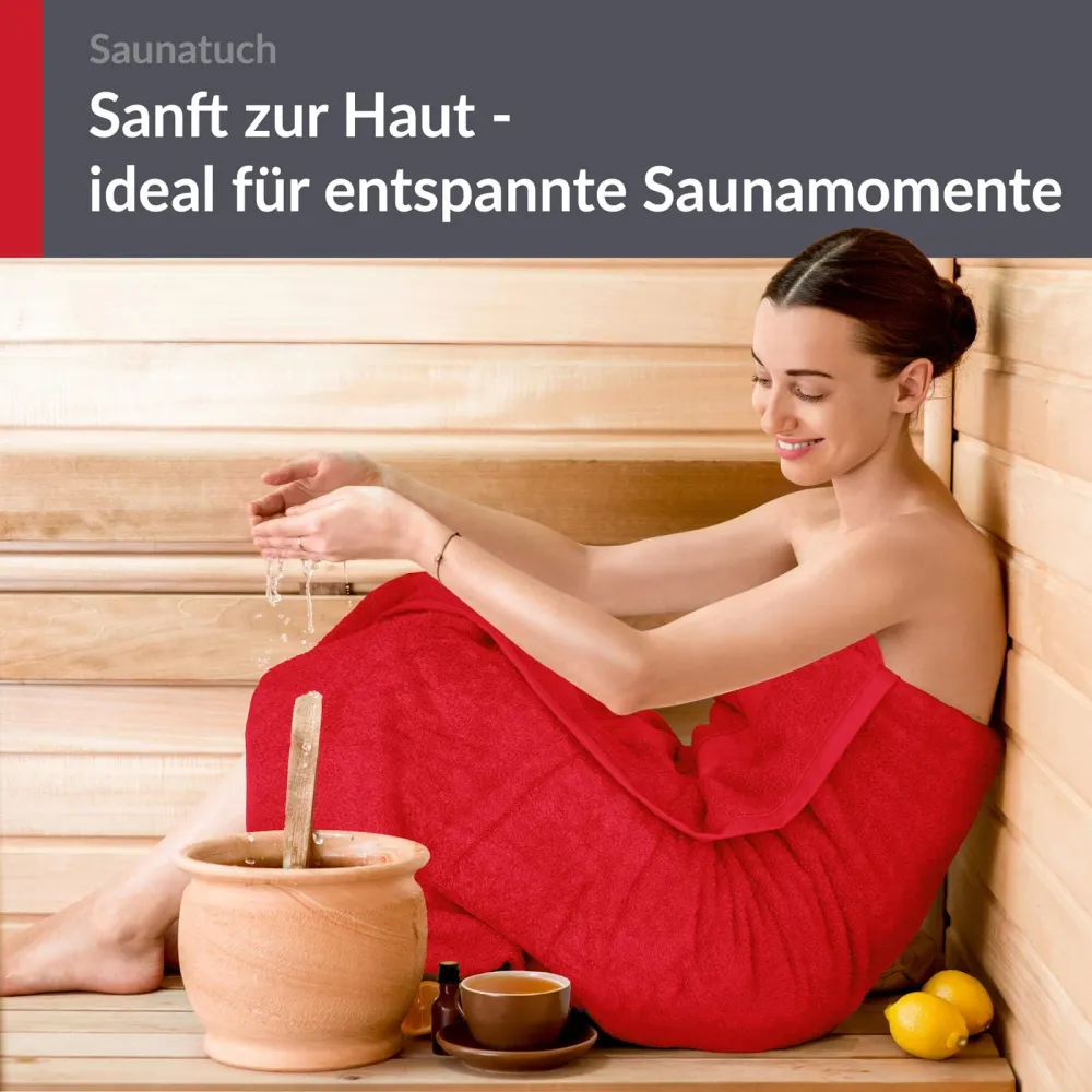 XXL Saunatuch extra lang 85x220 cm Rot - Scharlach