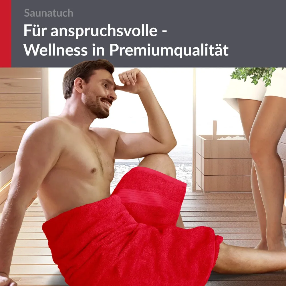 XXL Saunatuch extra lang 85x220 cm Rot - Scharlach