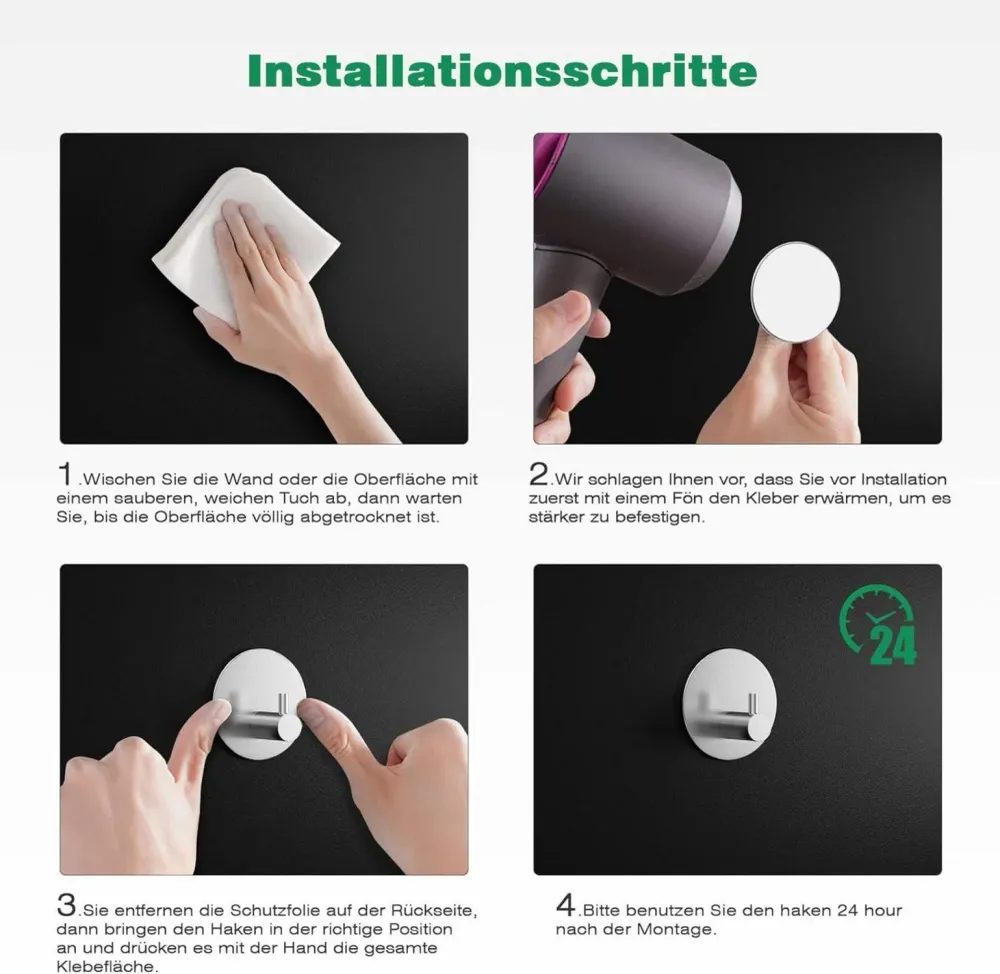 Aikzik Edelstahl Klebehaken Handtuchhalter