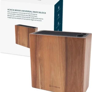 XL Akazienholz Messerblock für 16 Messer, Schere & Wetzstab