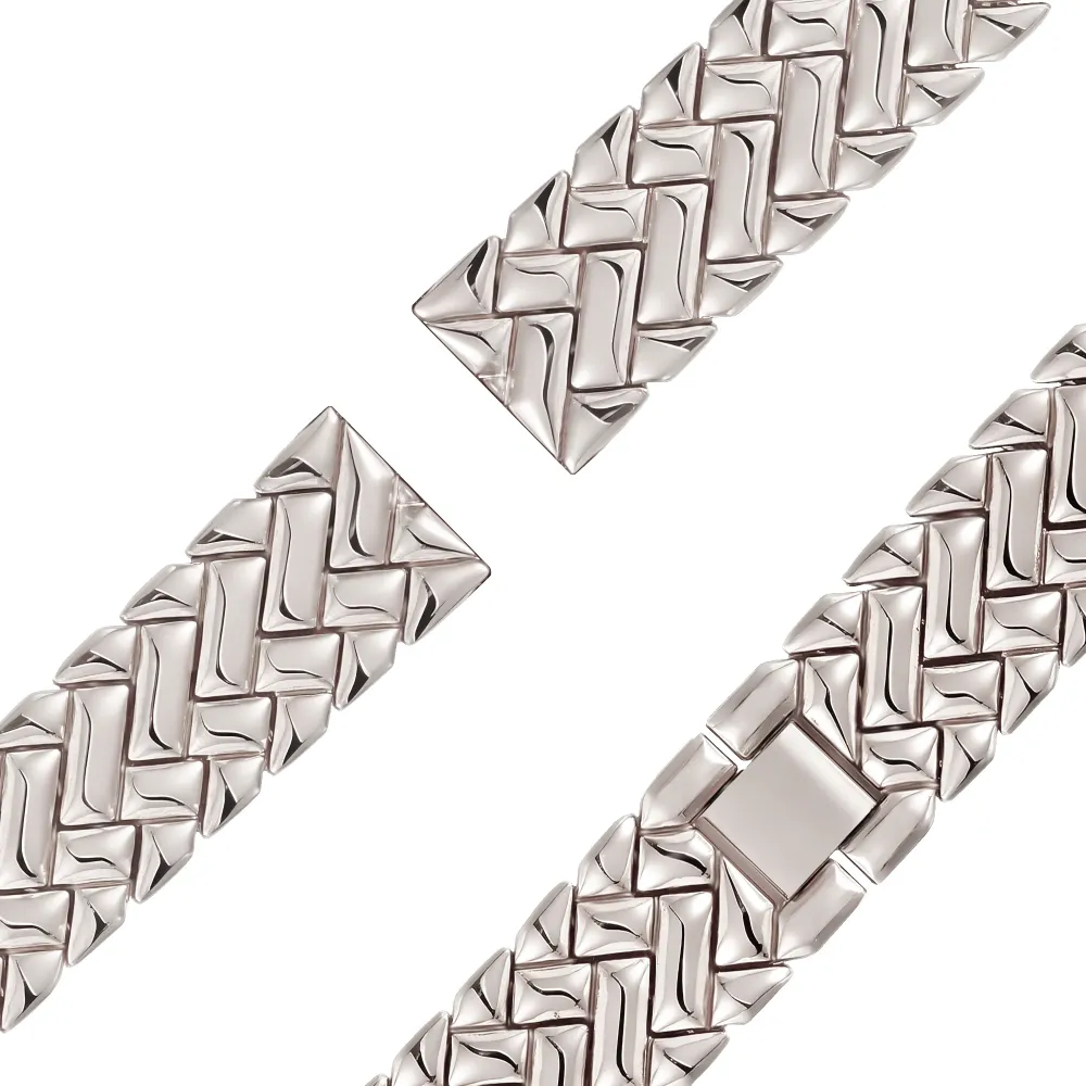 Bandz Pebble Round 2 - 14mm Metallarmband 'V-Type' (Polarstern)