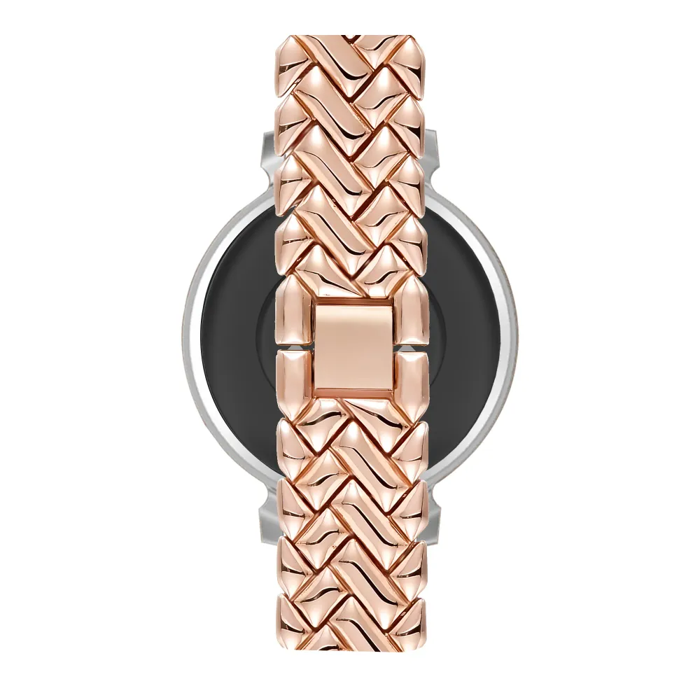 Bandz Pebble Round 2 - 14mm Metallarmband 'V-Type' (Roségold)