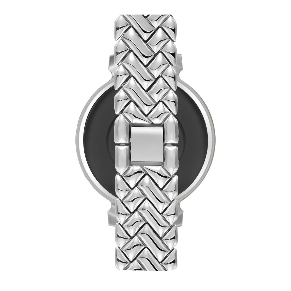 Bandz Pebble Round 2 - 14mm Metallarmband 'V-Type' (Silber)