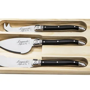 Laguiole Style De Vie Käsemesser Schwarz 3-teilig