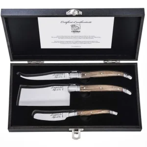 Laguiole Style De Vie Luxury Line Käsemesser Olivenholz 3-teilig